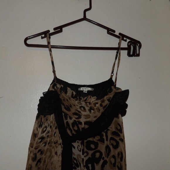 Ciel USA Layered Animal Print Sun Dress Sz S - Picture 2 of 5